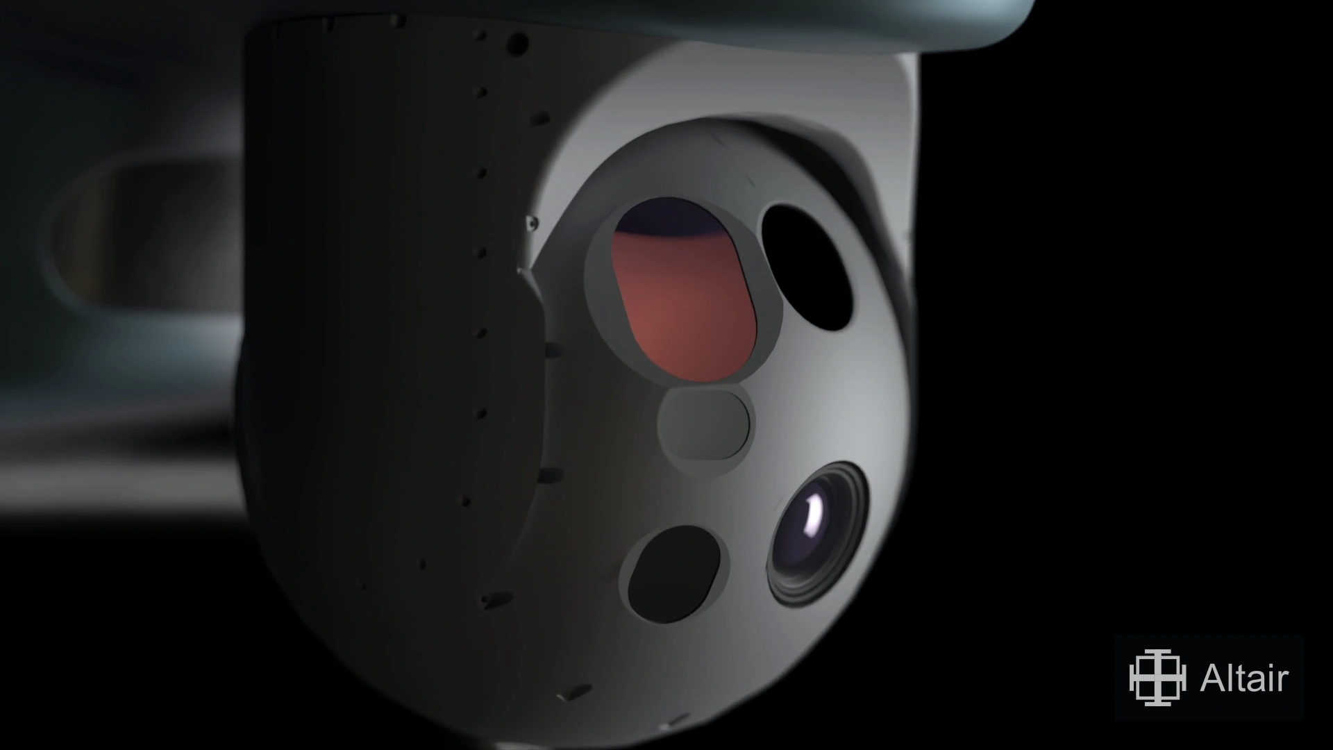 Rendered close-up of the VARUN electro-optical sensor assembly
